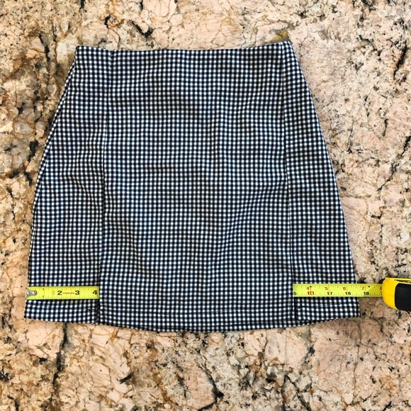 BRANDY🩷MELVILLE JOHN GALT Skirt with Kick Pleat Black White One Size XS-S - Picture 10 of 11